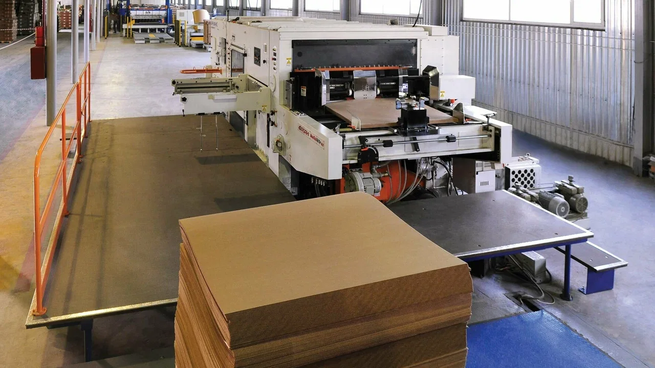 Aarcee Techpack corrugation line inside the manufacturing facility